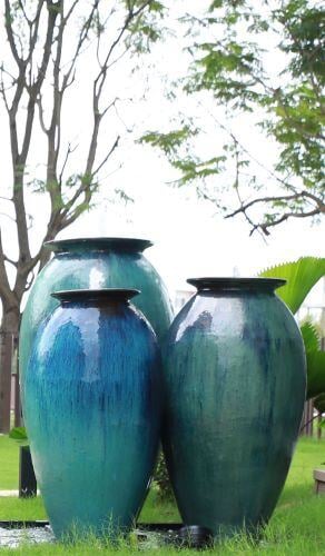 Aqua Blue Outdoor Pottery Wholesale Tall 500